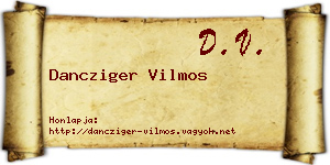 Dancziger Vilmos névjegykártya